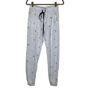 PJ Salvage Pajama Pants Womens Small Gray Joggers French Bulldog Boston Terrier